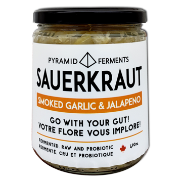 Sauerkraut Smoked Garlic and Jalapeno Fermented Foods 490mL - Refrigerated